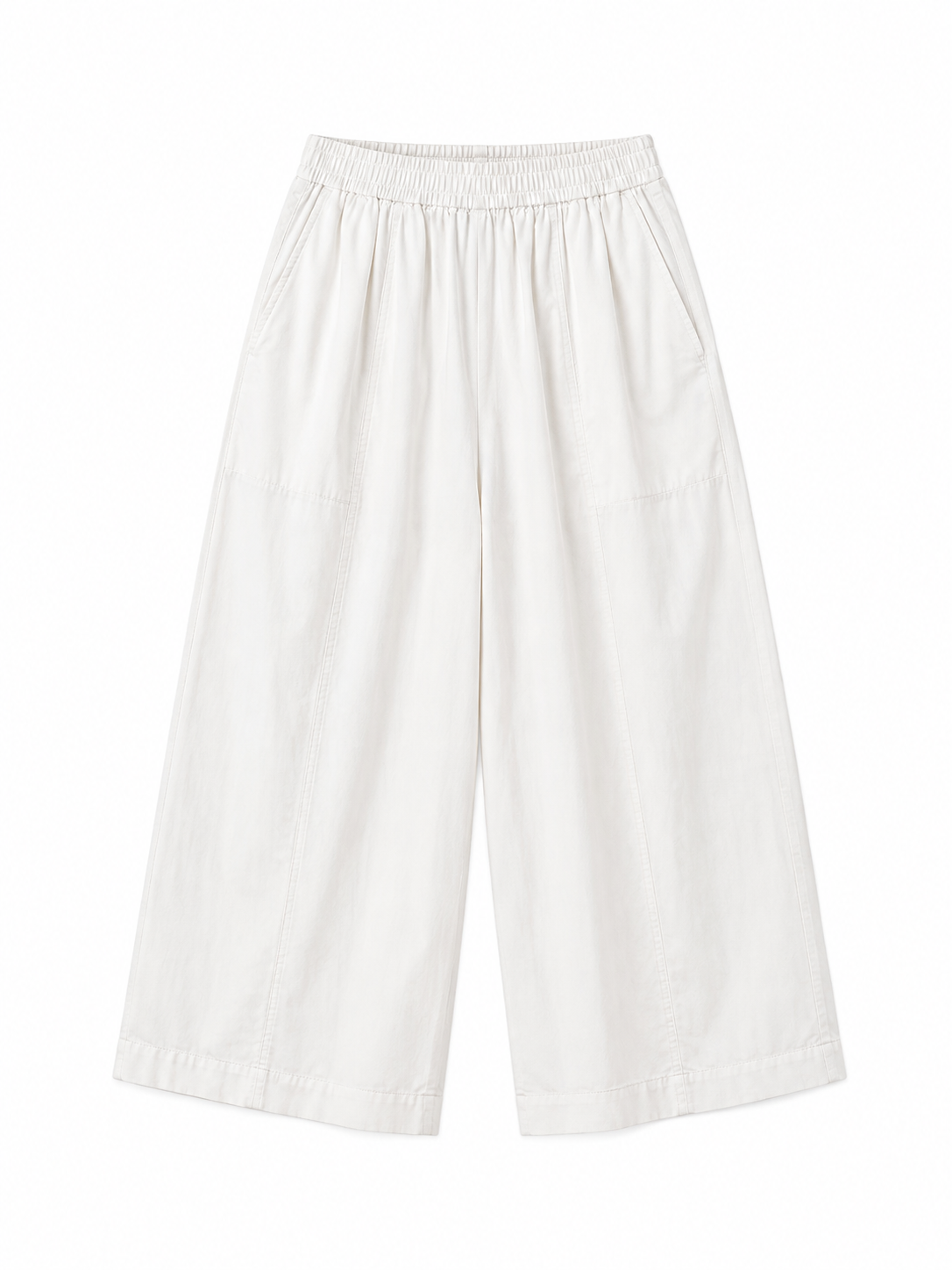Ivory wide-leg cropped pants