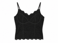 Black floral lace corset cami top