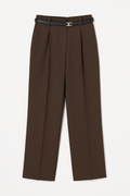 High-Waist Tailored Pants With Belt
