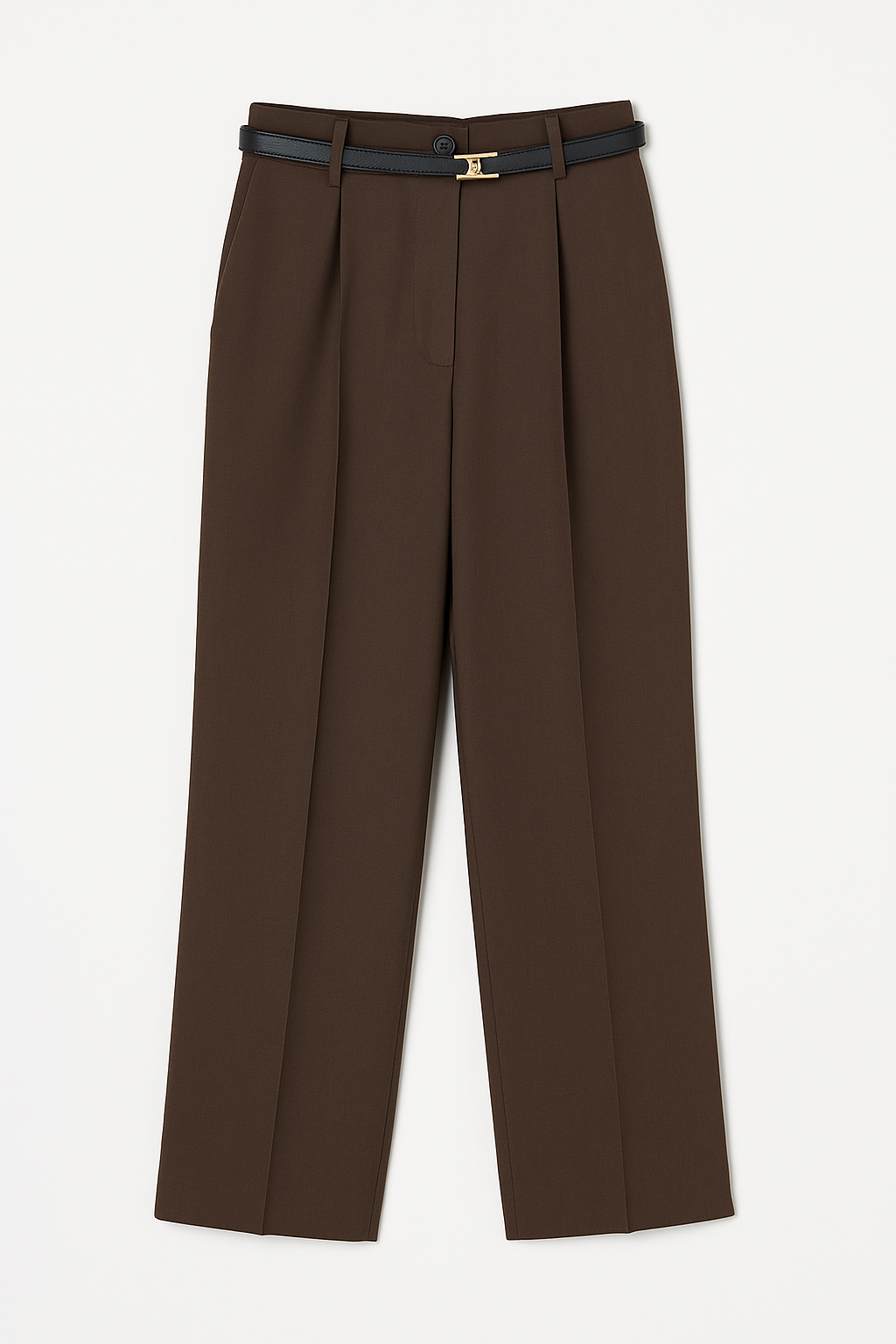 High-Waist Tailored Pants With Belt