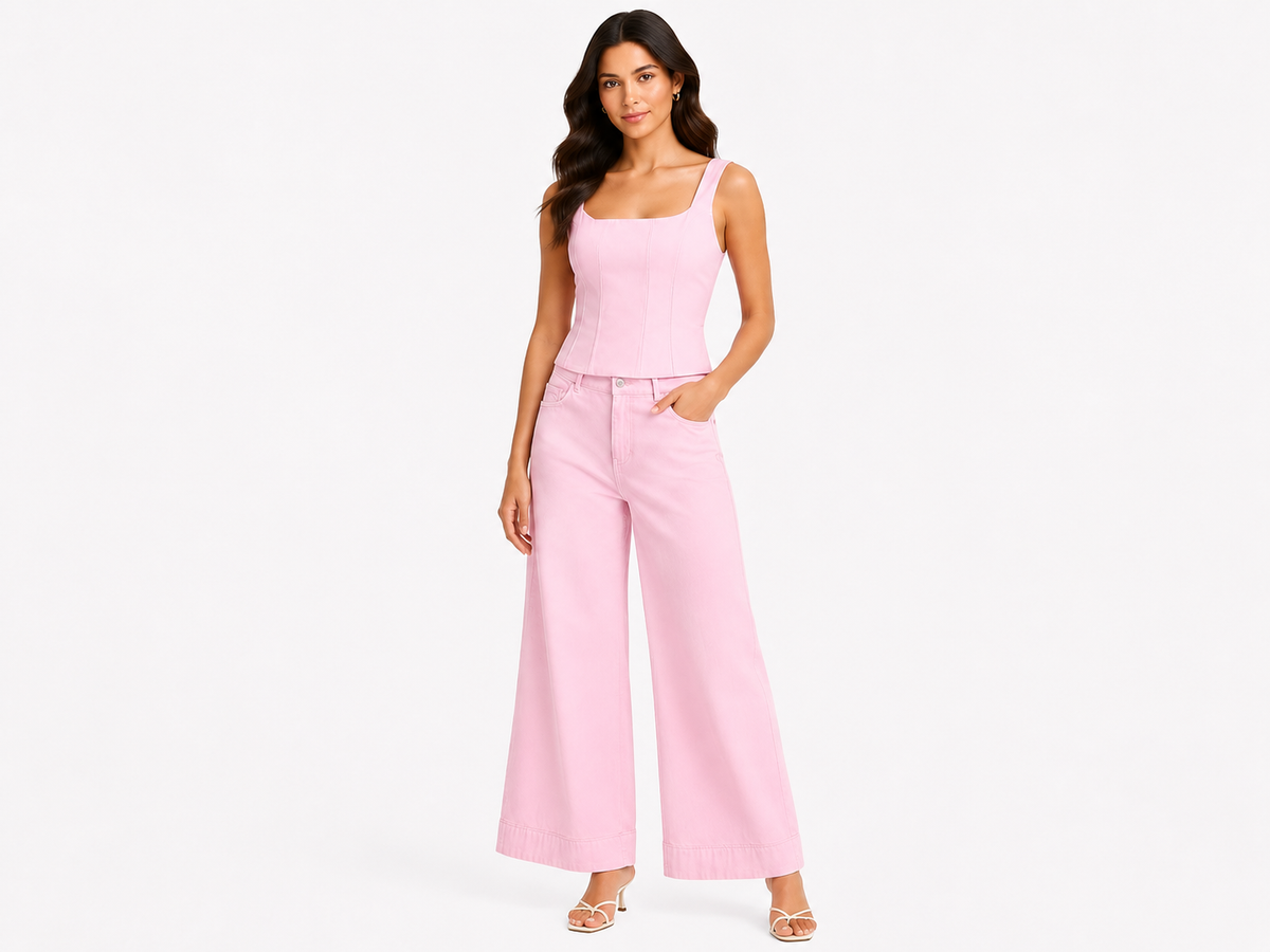 Women’s Pastel Pink Bow-Detail Sleeveless Top