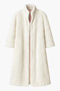 Cream Long Coat with Stitch Detail