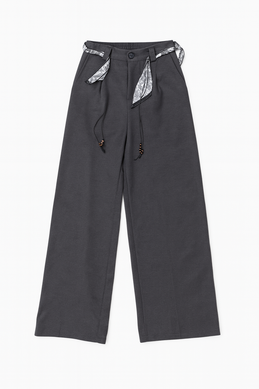 Wide-Leg Trousers in Charcoal Gray