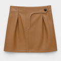 High-Waist Camel A-Line Skirt