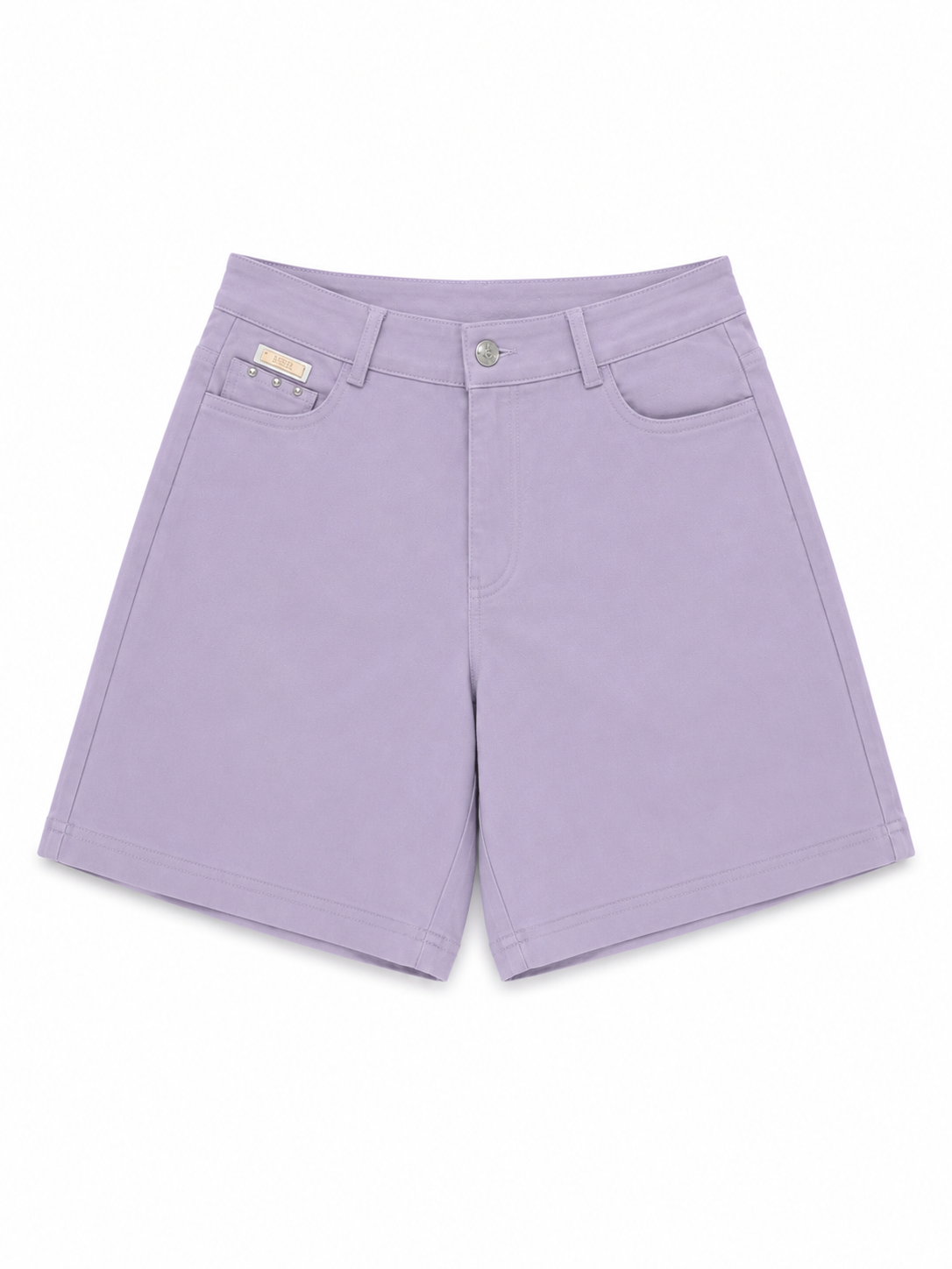 Lavender mid-length tailored shorts