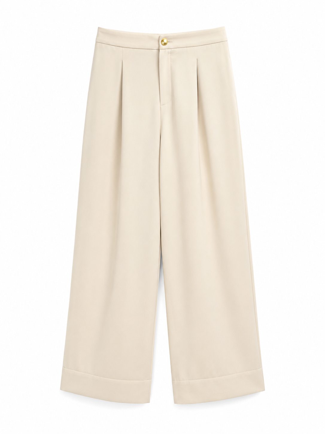 Ivory wide-leg tailored pants