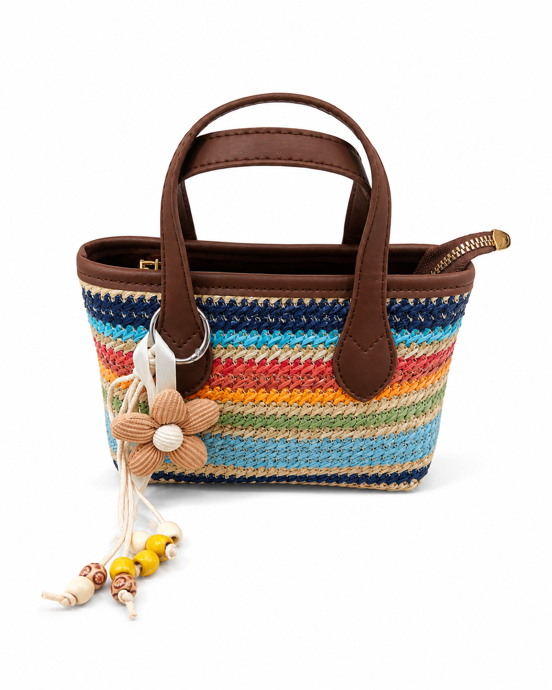 Rainbow weave min tote bag