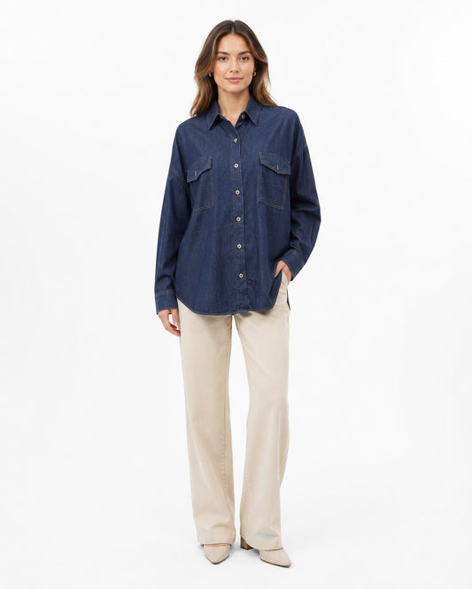 Midnight denim oversized shirt