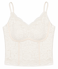 Ivory floral lace corset cami top