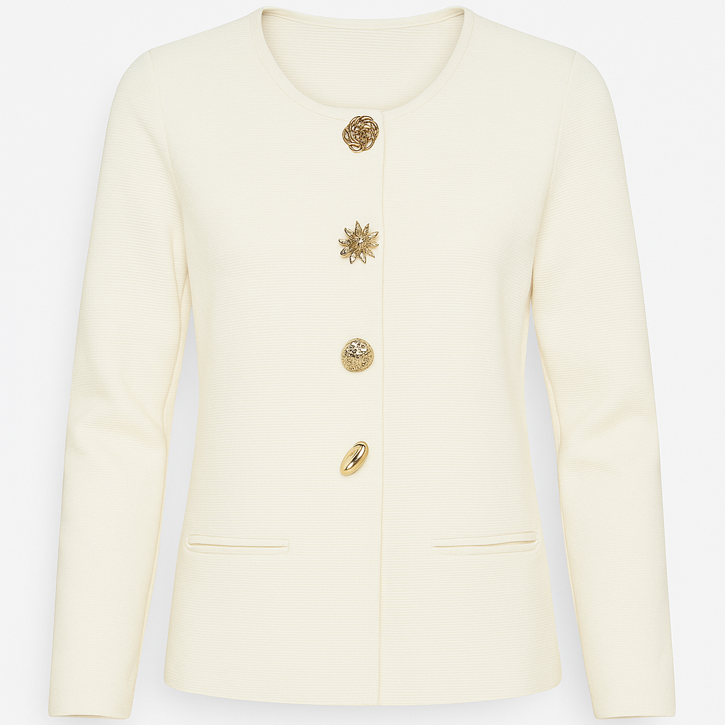 Chic Tailored Cream Knit