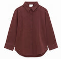 Textured Plum Button-Up Blouse