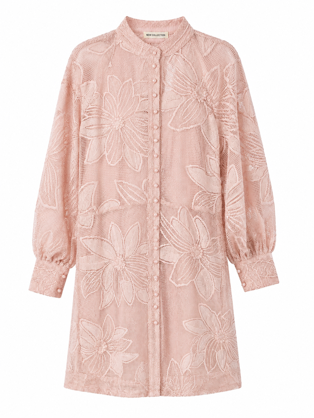 Blush floral lace overlay dress set