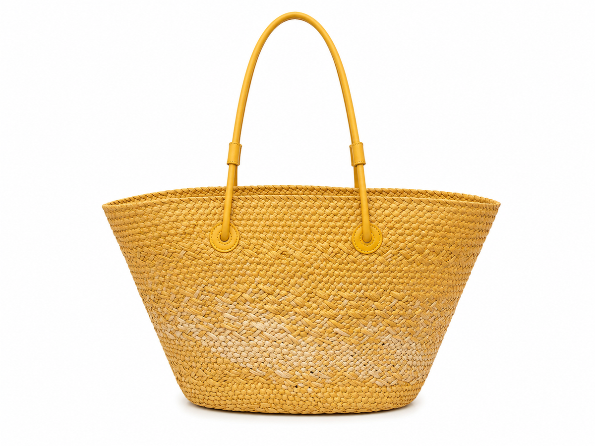 Golden sun woven tote bag
