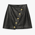 Asymmetric Leather Skirt