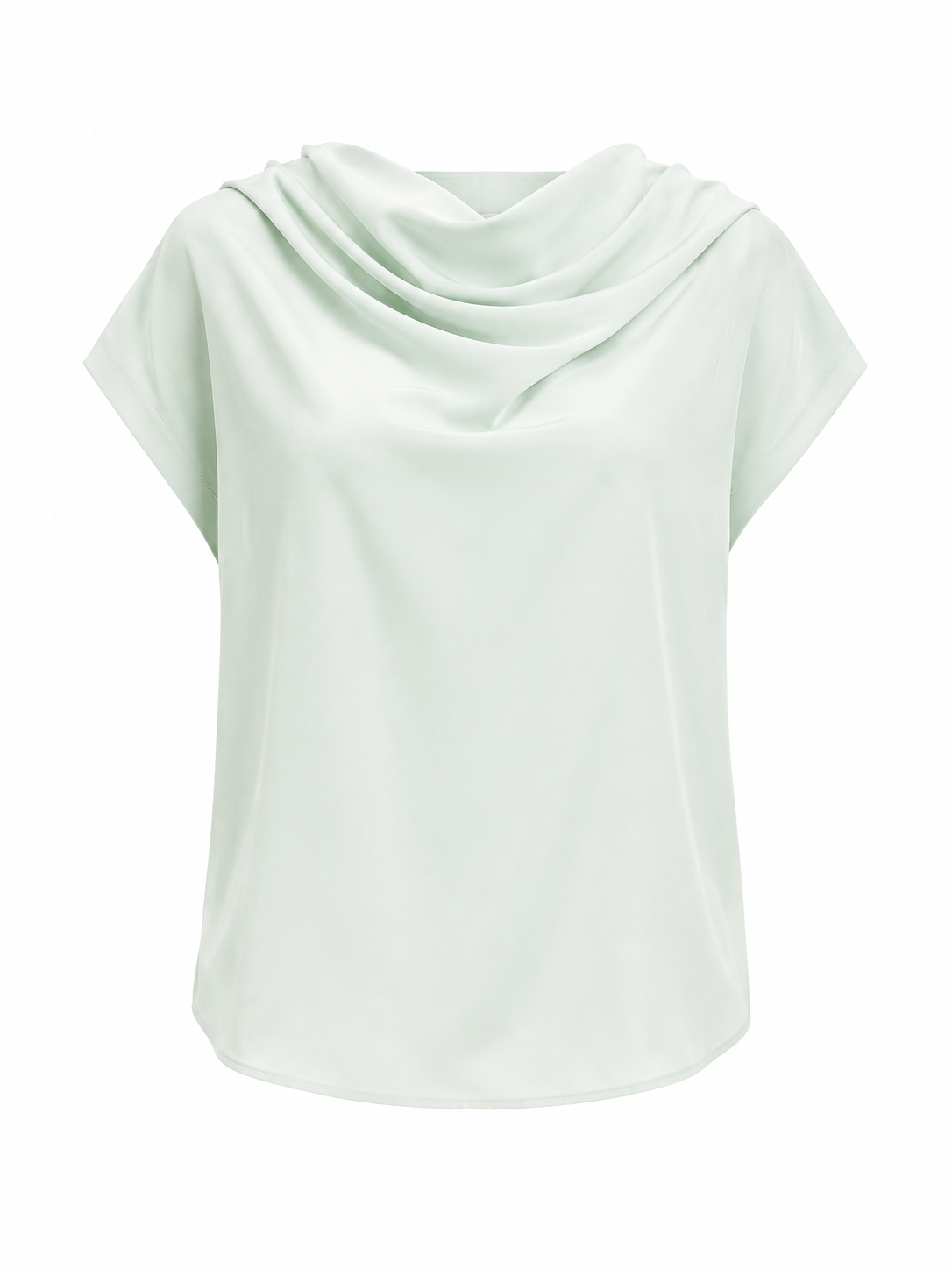 Women mint green draped boat neck blouse