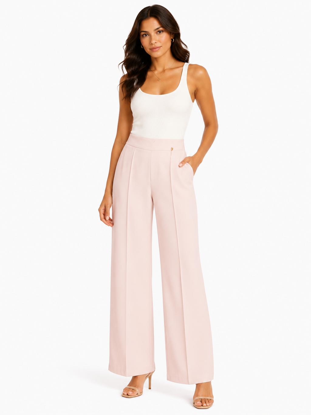 Women’s blush wide-leg trousers