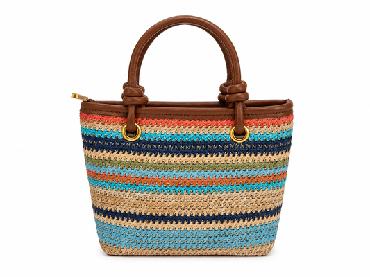 Coastal stripe mini woven tofe