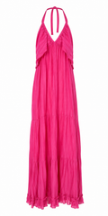 Fuchsia halter maxi dress