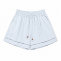 Sky blue lace trim drawstring short