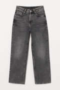 Washed Black Straight-Leg Jeans