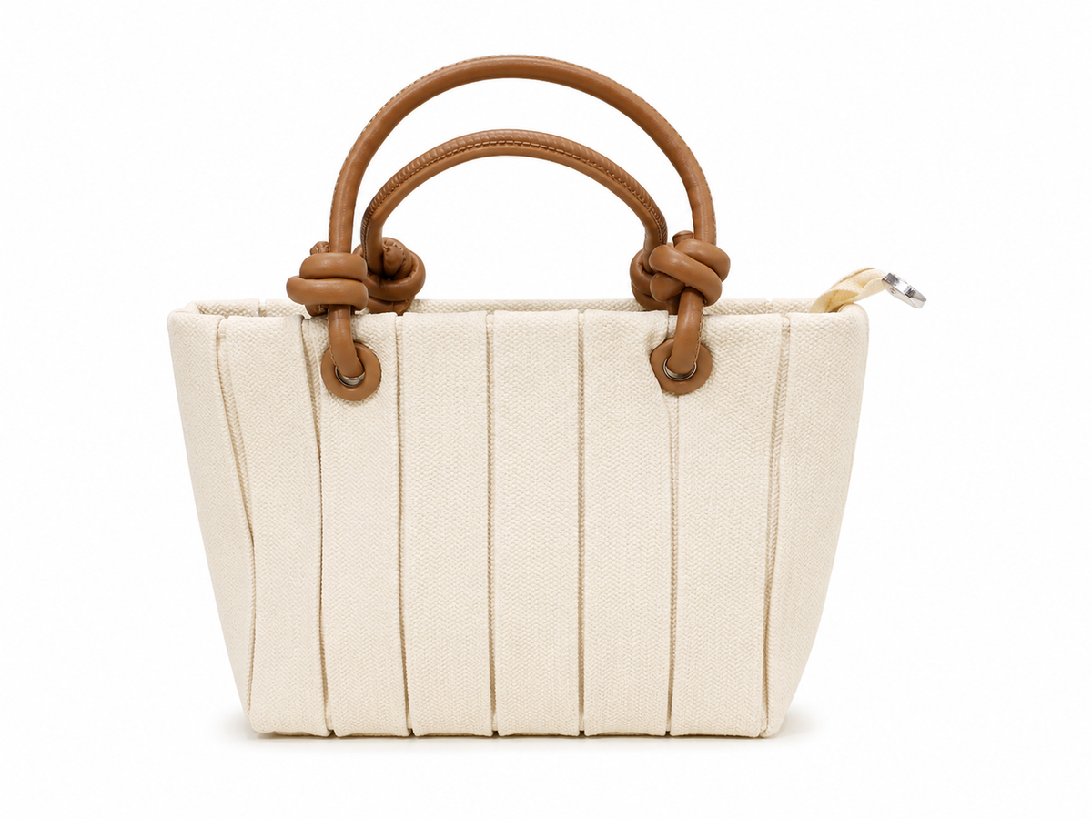 Ivory mini canvas tote bag