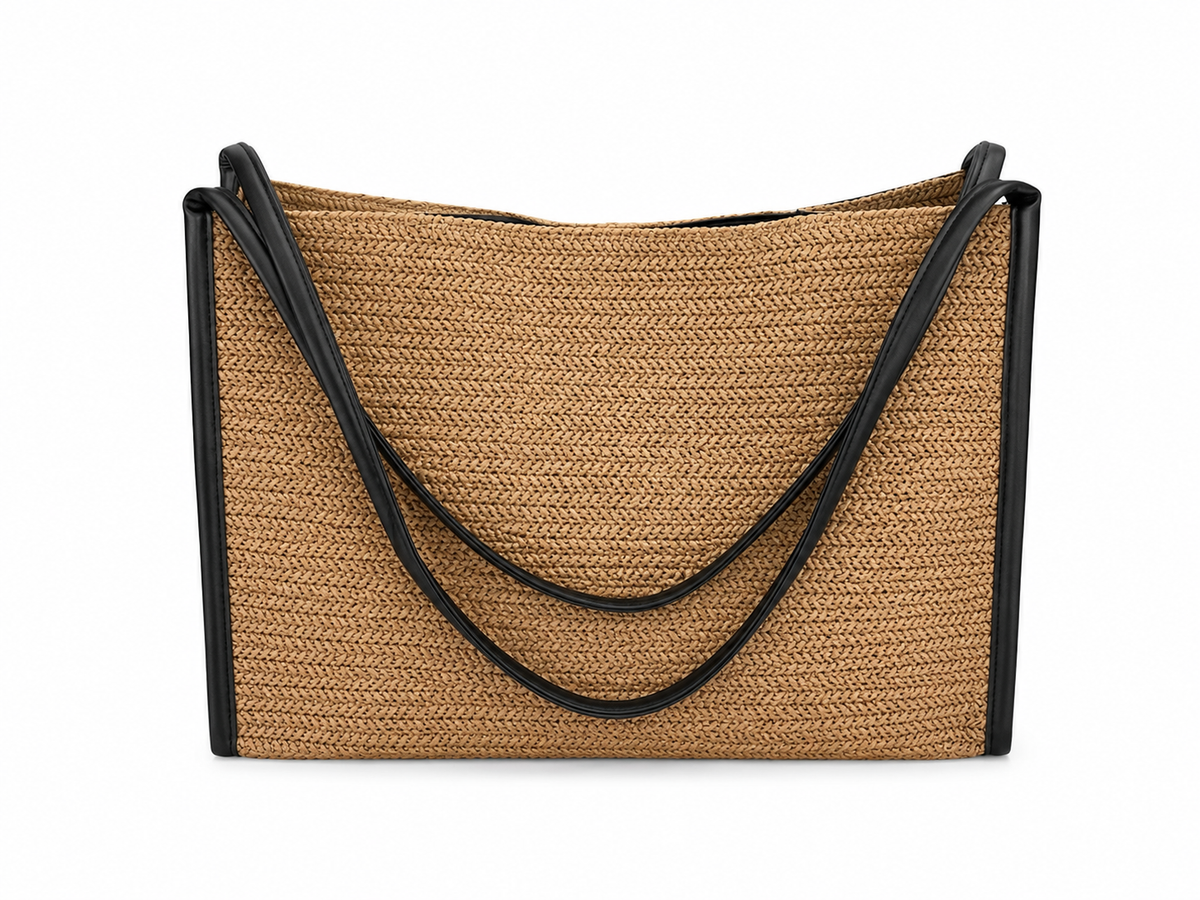 Summer weave straw tote bag