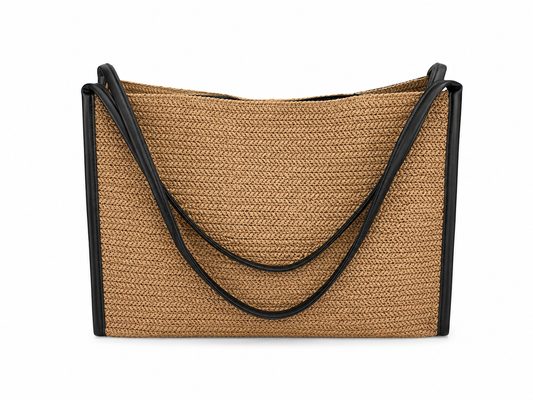Summer weave straw tote bag