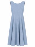 Sky blue sleeveless A-line maxi dress