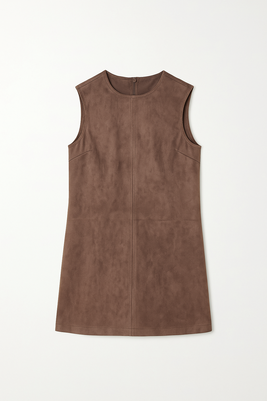 Brown Sleeveless Shift Dress
