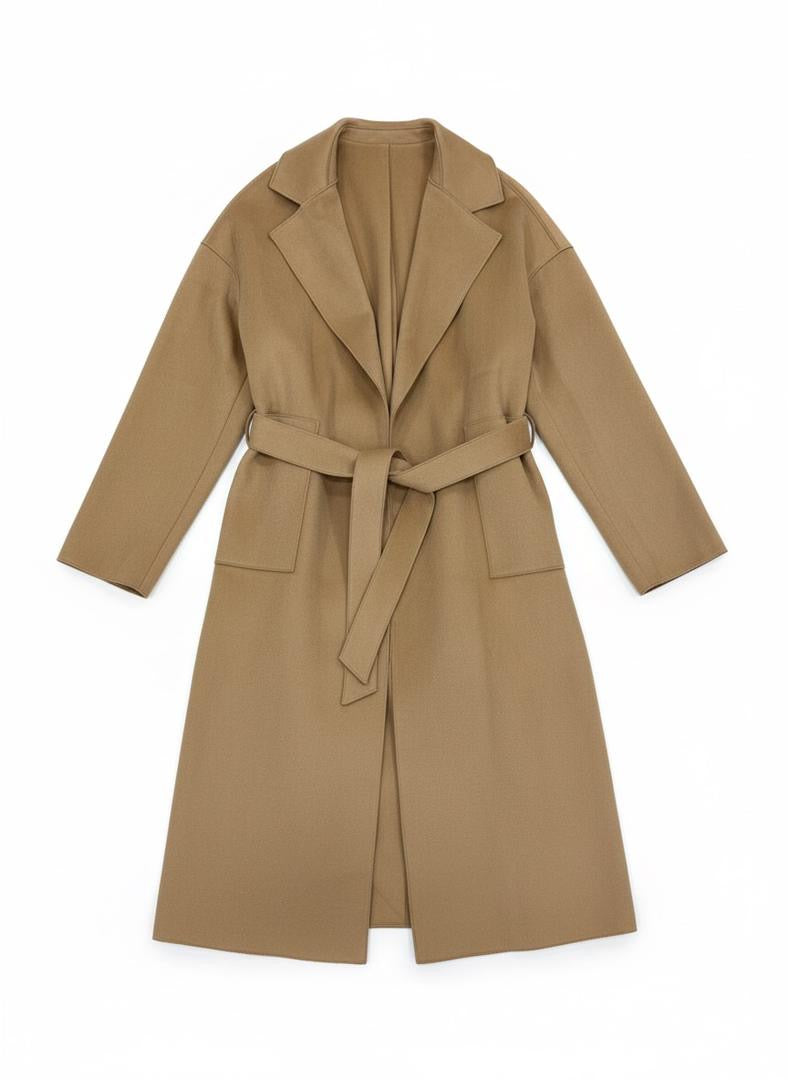 Women’s Elegant Camel Wrap Overcoat