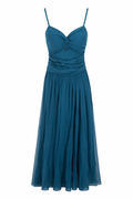 Teal ruched maxi dress