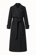Double-Breasted Wool Belted Coat – Classic Black