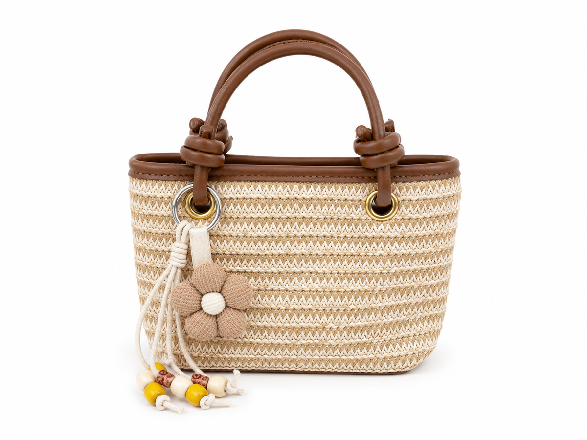 Natural woven mini handbag