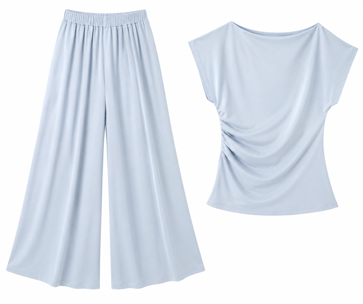 Sky blue two-piece lounge set