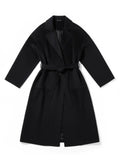 Classic Black Belted Long Coat