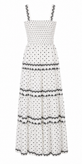 While polka dot smacked maxi dress