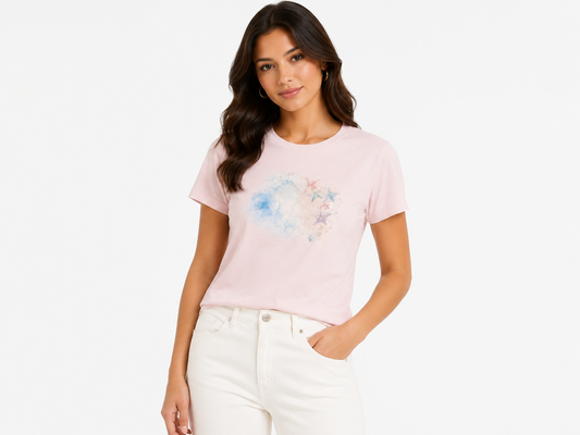 Pastel starfish graphic t-shirt