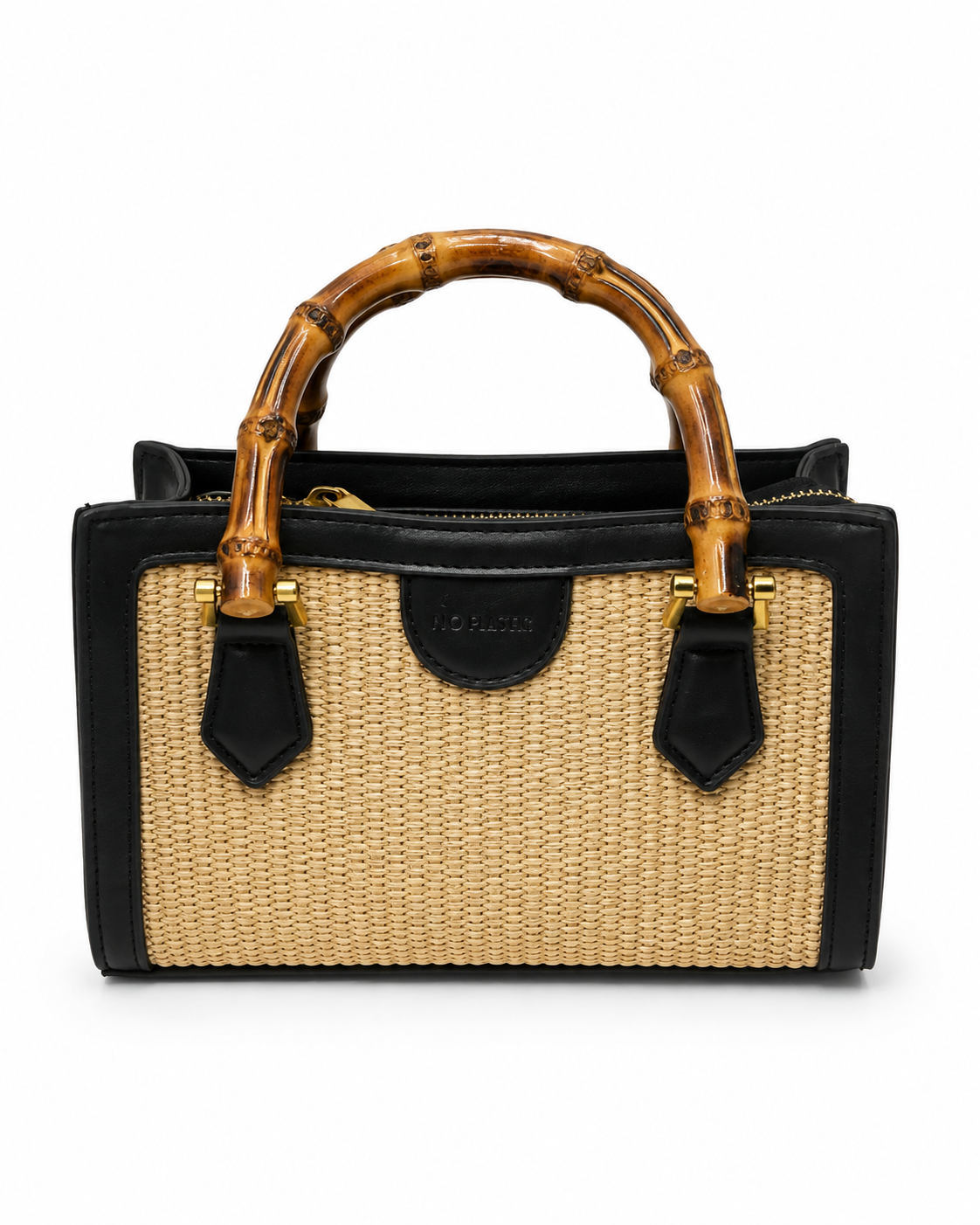 Mini woven bamboo handle bag