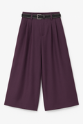 Plum Wide-Leg Culotte Pants
