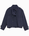 Navy Cropped Wool Jacket