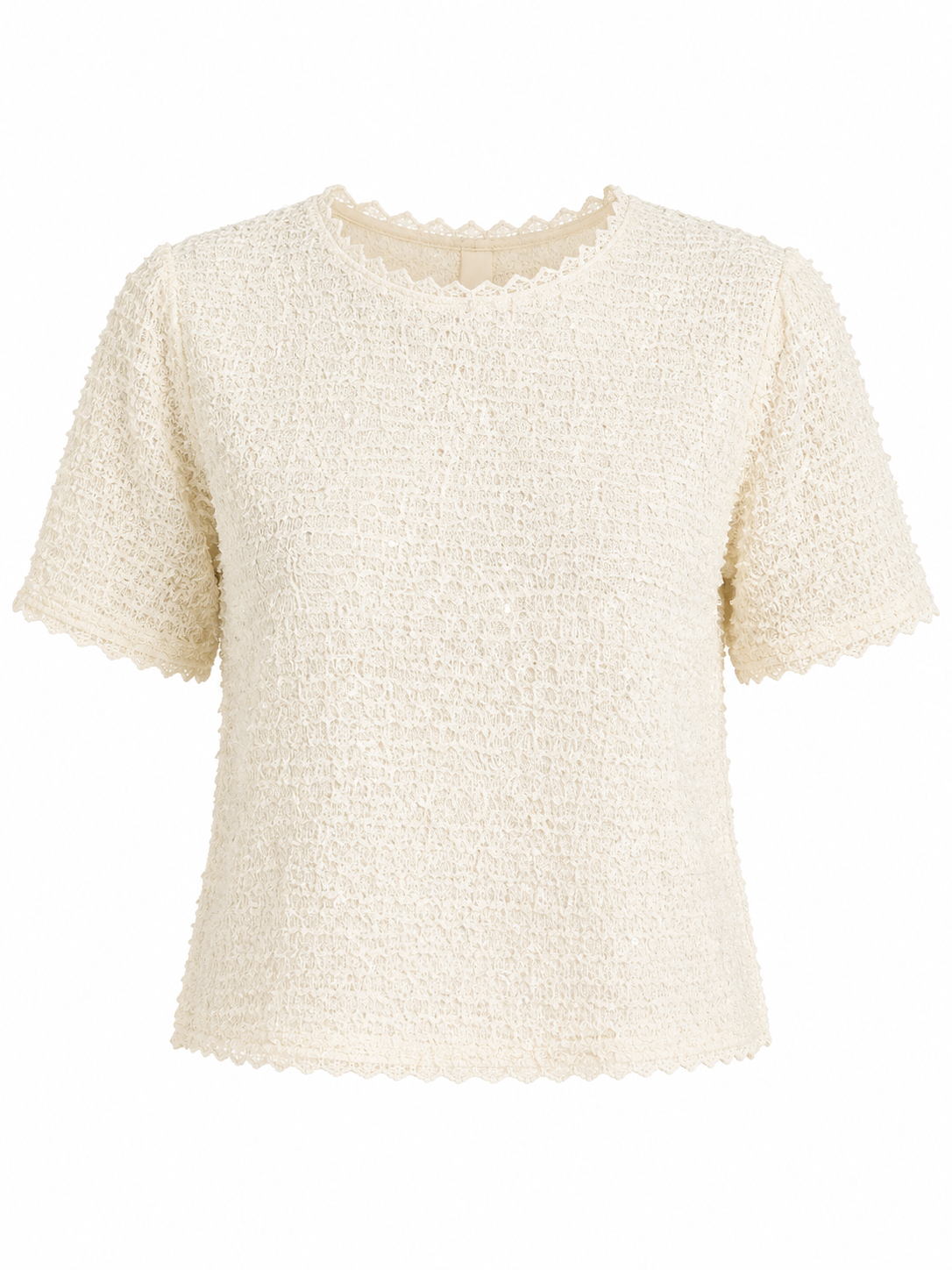 Ivory textured lace top