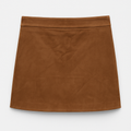 Classic Camel Suede Mini Skirt