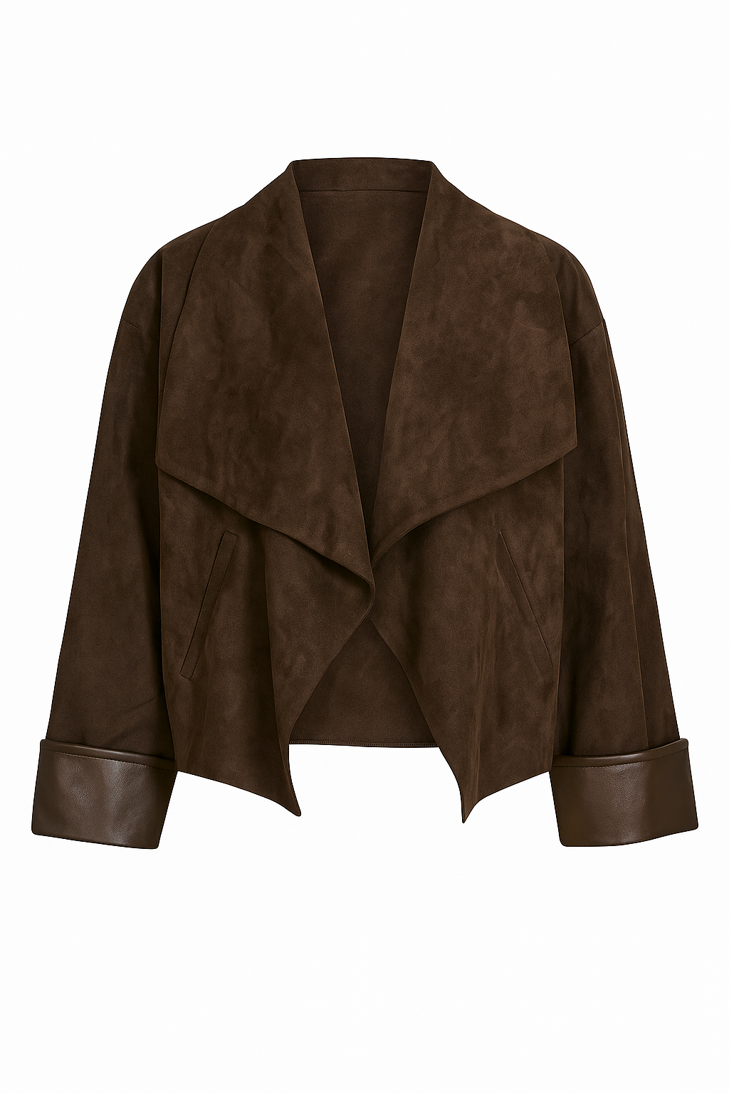 Chocolate Brown Suede Cropped Jacket