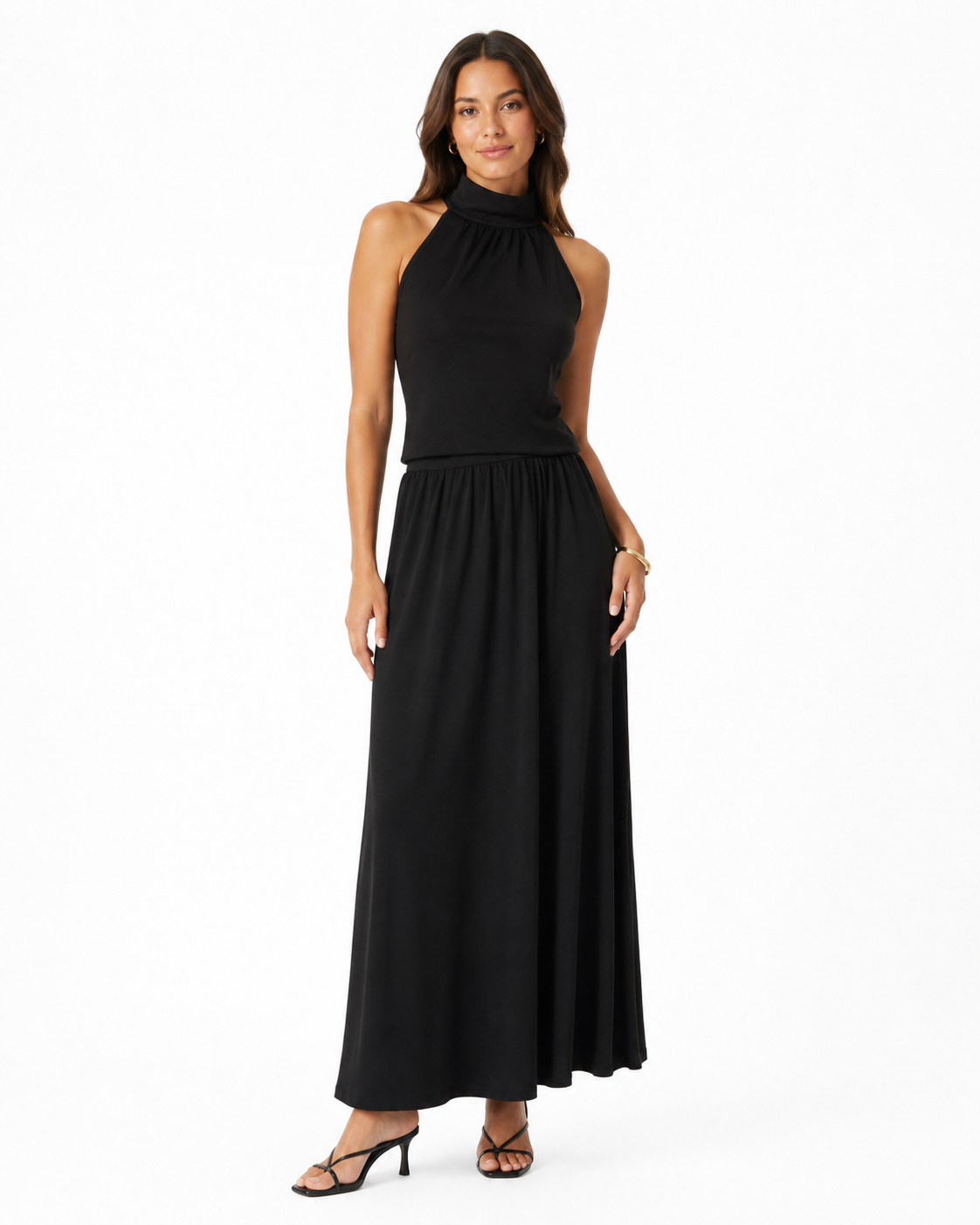 Black halter top& maxi skirt set