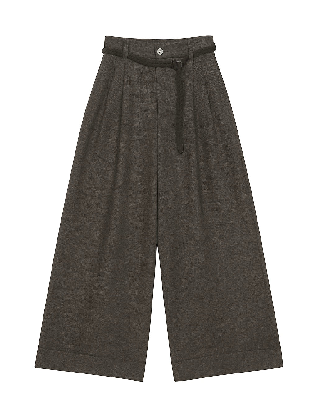 Tailored Wide-Leg Trousers with Belt Detail