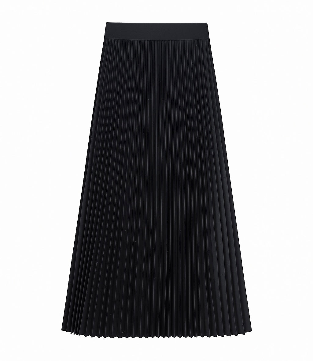 Elegant Black Pleated Skirt
