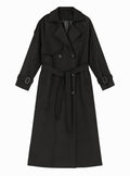 Classic Black Double-Breasted Trench Coat