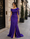 Amethyst Grace One-Shoulder Evening Gown