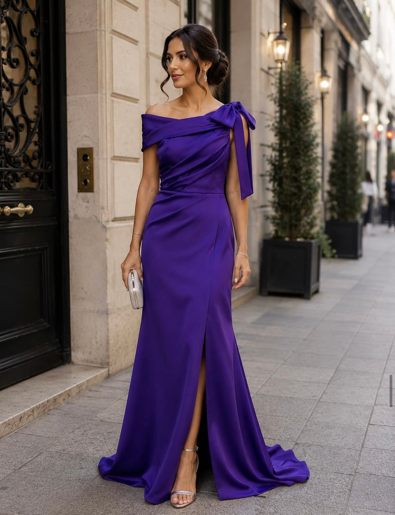 Amethyst Grace One-Shoulder Evening Gown