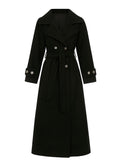 Classic Black Double-Breasted Trench Coat